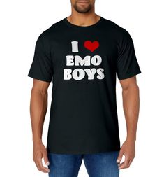 PRICES MAY VARY. Girlfriend & boyfriend matching shirts, I love Emo Boys Shirts, I heart Emo boys Shirts Lightweight, Classic fit, Double-needle sleeve and bottom hem Cotton Tops With Funny Text, Funny Cotton Top For Valentine's Day, Funny Cotton Tops For Valentine's Day, Casual Tops With Funny Text For Valentine's Day, Funny Text Short Sleeve Tops For Valentine's Day, Black Top With Funny Text For Valentine's Day, Funny Text Black Top For Valentine's Day, Valentine's Day Cotton T-shirt With Funny Text, Family Matching Short Sleeve T-shirt With Heart Graphic