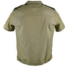 "Genuine Hungarian army shirt Two button down chest pockets, button up front Condition: New Shipping to the United States, Canada, Europe * Economy shipping Shipping time: 7-21 working days or sometimes more * Standard shipping with tracking information Shipping time: 7-14 working days or sometimes more Shipping to Australia, New Zealand, Philippines, Asia, South America * Economy shipping Shipping time: 14-31 working days or sometimes up to 45 days or more * Standard shipping with tracking info Utility Style Khaki Tops With Buttons, Khaki Utility Tops With Buttons, Khaki Utility Top With Button Closure, Khaki Collared Shirt With Snap Buttons, Collared Khaki Top With Snap Buttons, Khaki Collared Top With Snap Buttons, Military Style Short Sleeve Cotton Shirt, Military Style Cotton Shirt With Short Sleeves, Military Style Cotton Short Sleeve Shirt