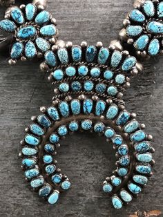 Western Style Blue Turquoise Collectible Necklace, Southwestern Turquoise Necklace, Southwestern Blue Turquoise Necklace With Concho, Silver Squash Blossom Necklace, Turquoise Squash Blossom, Squash Blossom, Squash Blossom Necklace, Vintage Navajo, Native American Art