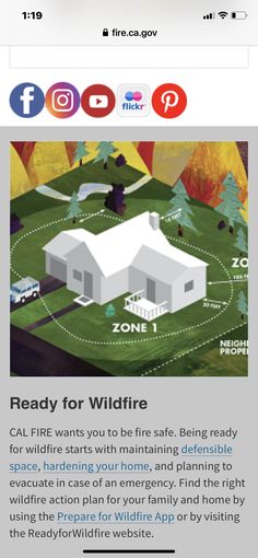 the homepage for wildfire is shown with an image of a house and trees