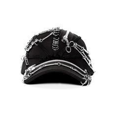 INSIDE OUT Metal String Zip Dreadlock Cap, premium urban and streetwear designers apparel on PROJECTISR.com, INSIDE OUT Y2k Hat Aesthetic, Head Cap Design Ideas, Chain Decorations, Industrial Fashion, Techwear Cyberpunk, Y2k Hat, Style Balenciaga, Hat Aesthetic, Dreadlock Style