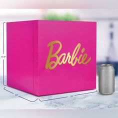 a pink box with the word barbie on it