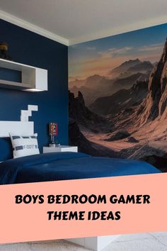 Boys Bedroom Gamer Theme Ideas Boys Bedroom Gamer Theme, Boys Bedroom Gamer, Bedroom Gamer, Gamer Design, Vibrant Decor, Gaming Posters, Tapestry Bedroom