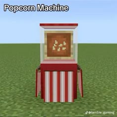 an image of a popcorn machine in the middle of a field with text that reads, popcorn machine