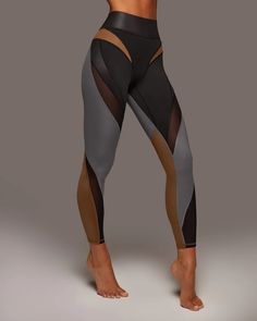 Aerial Gloss Legging — MICHI High Fashion Athletic Wear, Cyberpunk Workout, Futuristic Leggings, Gym Fashion, Mesh Leggings, Lower Leg, Womens Workout Outfits, Leggings Design, Athletic Outfits