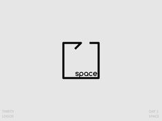 an image of the word space in black and white on a light gray background with text below it