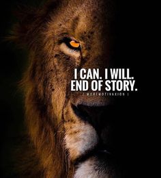 a lion with the words i can will end of story