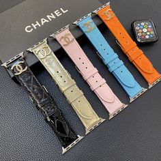 Glossy Leather Craftsmanship: This Apple Watch strap is crafted from high-quality glossy leather, offering a sleek and polished look that adds a touch of luxury to your device. Iconic Chanel Metal Logo: Adorned with the iconic Chanel metal logo, this strap highlights the brand's renowned elegance and prestige, making it a standout accessory for any fashion-conscious individual. Elegant and Sophisticated Design: The glossy finish and refined design of the strap exude sophistication, making it ... Apple Watch Bands Women, Apple Watch Leather, Apple Watch Leather Strap, Leather Apple Watch Band, Premium Watches, New Apple Watch, Luxury Phone Case, Apple Watch Models, Apple Watch Bands Leather