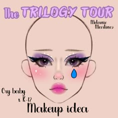 Makeup Melanie Martinez Cry Baby, Melanie Martinez Make Up Looks, K12 Makeup Ideas, Trilogy Tour Makeup K-12, Melanie Martinez Inspired Hair, Melanie Martinez Aesthetic Makeup, K 12 Makeup