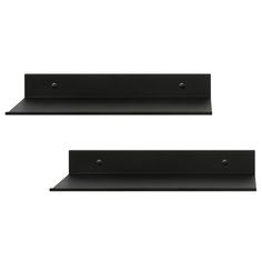 two black shelfs are shown against a white background