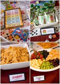 some snacks and candy are on display at a party for someone's 30th birthday