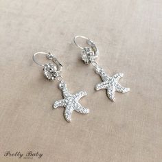 Starfish earrings, Beach Wedding, starfish shell dangle chandelier earrings jewelry bridesmaid gift Elegant Starfish Charm Drop Earrings, Ocean-inspired Silver Jewelry For Wedding, Ocean-inspired Sterling Silver Jewelry For Wedding, Ocean-inspired Sterling Silver Jewelry For Weddings, Silver Jewelry With Dangling Charms For Wedding, Elegant Starfish Charm Earrings For Gift, Elegant Starfish Charm Earrings As Gift, White Starfish Charm Earrings, White Starfish Charm Earrings For Gift