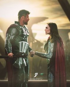 a man and woman dressed as thor and loki in the avengers age of ultron