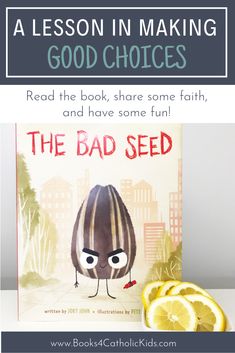 the bad seed book is shown with lemon slices