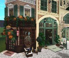 Witchy Bloxburg House, Bloxburg Flower House, Blue Flower Decal Bloxburg, Bloxburg Flowershop, Bloxburg Town Shops, Bloxburg Park