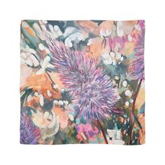 Microfiber polyester silky scarf with a slightly transparent effect. Vivid one side print, visible on the reverse. West Australian Wild flowers Artistic Floral Print Scarves For Spring, Silky Scarf, Western Australia, Wild Flowers, Multi Color, Acrylic Painting, Tapestry, Flowers, Color