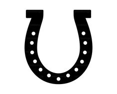 a black and white image of a horseshoe on a white background with the word u in it