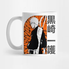 a white coffee mug with an anime character on it