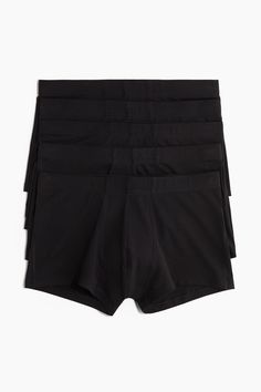 5-pack Short Cotton Boxer Shorts - Regular waist - Short - Black - Men | H&M US Short Outfits Men, Boxer Shorts Outfit, Cotton Boxer Shorts, Mens Shorts Outfits, Short Legs, Outfits Men, Boxer Shorts, Short Outfits, Stretch Cotton