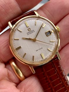 Omega Automatic De Ville Solid Gold Mens Vintage 1960s Full Set Box Papers 🇨🇭 watch FOR SALE 👇 Omega Automatic, Old Watches, Signet Rings