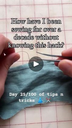 someone cutting fabric with scissors on top of it and the words how have i been sewing for over a decade without knowing this hack