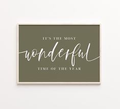 it's the most wonderful time of the year printable art on wood frame