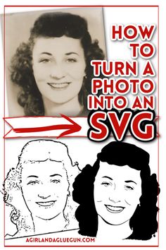 an advertisement with two women smiling and the words how to turn a photo into a svg