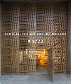 the entrance to mozza, an italian jewel on a foreign boulevard