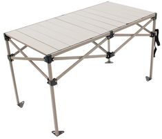 a folding table with wheels on it