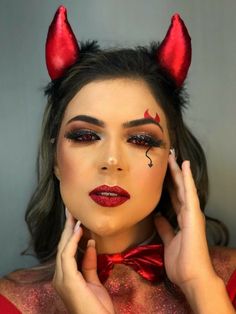 Carnaval Make-up, Maquillage Halloween Simple, Devil Makeup, Make Carnaval