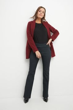 Being a businesswoman should not compromise your well-being! These business casual pants are made with spandex, and have front fake pockets and a wide slimming waistband; it’s like wearing your favorite pajamas everyday at work without ever losing your elegance. Fake front fly and pockets, back darts Pressed front and back leg crease Mid-rise, sits slightly below the waist Inseam (Tall): 35" Inseam (Petite): 29" Inseam (Regular): 32" Business Casual Pants, Petite Business Casual, Business Pants, Vibe Clothes, Business Outfits, Work Pants, Well Being, Business Women, Business Casual