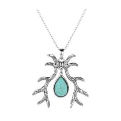 Share the beauty of nature with everyone around you with the Montana Silversmiths� Nature's Gift Necklace hanging from your neck. Surrounding a stunning teardrop turquoise stone pendant with tiny, true-to-life elk antlers rendered in sterling silver, this beautiful necklace is sure to complement any fall or spring outfit in upscale elegance. Elevating your look while still embracing the beauty of nature, this elegant pendant hangs on a 21" sterling silver cable chain. Pendant: 1.5"H x 1.4"W. Mfrs. limited lifetime warranty.  Manufacturer style #: KTNC5943.  Beautiful sterling silver necklace with natural theme;   Teardrop turquoise stone pendant surrounded by tiny, sterling silver elk antlers;   21" sterling silver cable chain;   Elevates your look while embracing the beauty of nature; Elk Antlers, Embrace Nature, Elegant Pendant, Natural Gifts, Natural Look, Stone Pendant, Turquoise Stone, Antlers, Easy Wear