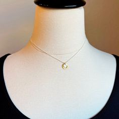 "Sterling silver disc and gold vermeil circle pendant hangs from a tiny curb chain in bright 925 sterling silver.   It is a minimalist necklace for sure and perfect for wearing everyday.  Details: - Length of the necklace - 16\" with the option to add a 1.5\" extender chain - Dainty sterling silver curb chain (1mm) & sterling silver lobster trigger clasp - Tiny Brushed Sterling Silver Disc - 6mm & Brushed Gold Vermeil Circle - 10mm Matching earrings:  https://www.etsy.com/listing/1597884256/dain Necklace Simple Silver, Two Tone Jewelry, Mixed Metal Necklace, Silver Gold Necklace, Jewelry Minimal, Gold Circle Necklace, Necklace Everyday, Gold Necklace Simple, Mixed Metal Earrings