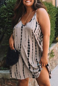 White Plus Size Tie Dye Spaghetti Strap Mini Dress Mini Dress Plus Size, Leopard Satin Dress, Spaghetti Strap Maxi Dress, Spaghetti Strap Mini Dress, Clothing Plus Size, Stylish Plus, Chambray Dress, Tie And Dye, Womens Tie