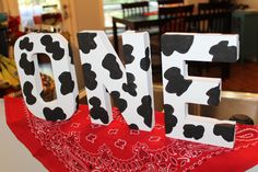 the letters are made to look like cows