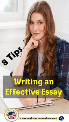 a woman sitting at a desk with her hand on her chin and the words writing an effective