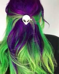 Just Purple, Purple And Green Hair, Purple Ombre Hair, Hair Color Crazy, Bright Hair, Unicorn Hair, Short Hair Color, Ombre Hair Color