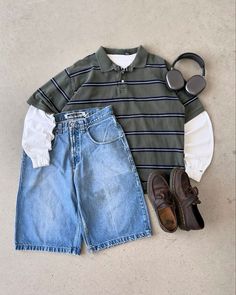 simple masc outfit #masc #spring #fashion #outfits #jorts #loafers | credit: eztvintage on insta Vintage Fashion Men Retro Outfit, Guys Outfits, Spring Outfits Men, Thrifted Outfits, Street Fashion Men Streetwear, Outfit Inspo Casual, Guys Clothing Styles, Thrift Fashion, Streetwear Men Outfits