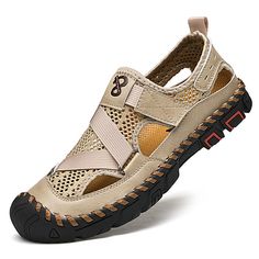 Category:Sandals; Upper Materials:Nappa Leather,Cowhide; Embellishment:Hollow-out; Season:Summer,Spring; Gender:Men's; Activity:Walking Shoes; Toe Shape:Round Toe; Style:Roman Shoes,Beach,Casual; Boot Shaft:Booties / Ankle Boots; Outsole Materials:TPU (Thermoplastic Polyurethane),TPR (Thermoplastic Rubber); Occasion:Outdoor,Daily; Closure Type:Elastic Band; Function:Wear Proof,Shock Absorbing,Non-slipping,Breathable,Handmade; Pattern:Braided; Shipping Weight:0.54; Listing Date:05/12/2021; 2021 T Casual Round Toe Slingback Sandals For Outdoor, Brown Open Toe Sport Sandals For Vacation, Brown Synthetic Sport Sandals For Summer, Casual Closed Toe Breathable Sandals, Casual Breathable Closed Toe Sandals, Leather Sport Sandals For Outdoor Summer, Leather Sport Sandals For Summer Outdoor, Brown Sport Sandals For Summer Outdoor Activities, Slip-on Round Toe Sandals For Beach