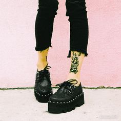 Amp up your shoe game Edgy Low-top Platform Boots, Streetwear Boots With Studded Rubber Outsoles, Leather Chunky Platform Low-top Boots, Leather Low-top Boots With Chunky Platform, Round Toe Boots With Removable Insole For Streetwear, Platform Creepers, Fall Style Guide, Creepers Shoes, Walking Tall