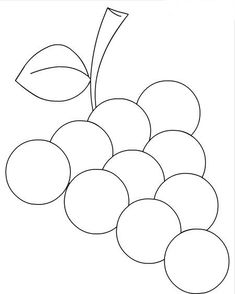 a bunch of grapes with leaves on it coloring pages for kids, printable and coloring