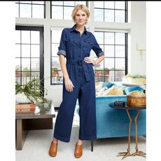 Tune heads in this gorgeous denim jumper. One-piece denim jumper with chest pockets and built-in belt. Super stylish and comfortable. Fabric Content: cotton/ Viscose/ poly Casual Denim Jumpsuit With Belt Loops For Work, Denim Belted Overalls Jumpsuits And Rompers, Casual Denim Belted Jumpsuits And Rompers, Casual Denim Belted Jumpsuit, Utility Denim Jumpsuit For Work In Medium Wash, Belted Denim Jumpsuit For Workwear, Utility Style Denim Jumpsuit For Work, Utility Style Belted Jumpsuit For Fall, Denim Jumpsuit For Work With Belt Loops