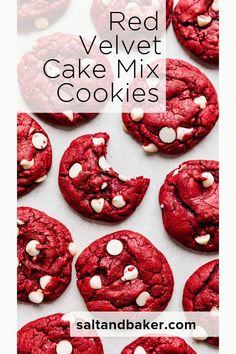 red velvet cake mix cookies with white chocolate chips