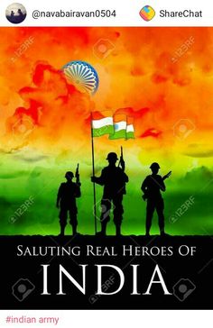 a poster with two soldiers holding flags in front of an orange and green background that says,