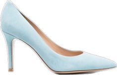 Elegant Light Blue Almond Toe Heels, Luxury Light Blue High Heels, Elegant Blue Heels With Contrasting Heel, Elegant Blue Heels With Contrasting Heel Counter, Elegant Light Blue Heels For Formal Occasions, Chic Light Blue Formal Heels, Chic Light Blue Heels For Formal Occasions, Blue Pumps, Suede Pumps