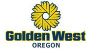 the golden west oregon logo on a white background