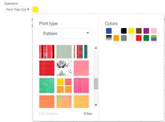 the color picker screen is shown with different colors and patterns on it's side