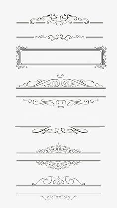 a set of ornate calligraphys in black and white