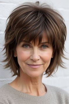 Haircuts Over 50, Rachel Haircut, Medium Shag Hairstyles, Haircut Gray Hair, Medium Shag Haircuts, Messy Bob Hairstyles, Shaggy Short Hair, Short Shag Hairstyles, Shag Haircuts