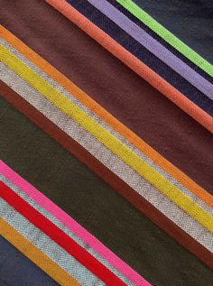 multicolored striped fabric with different colors